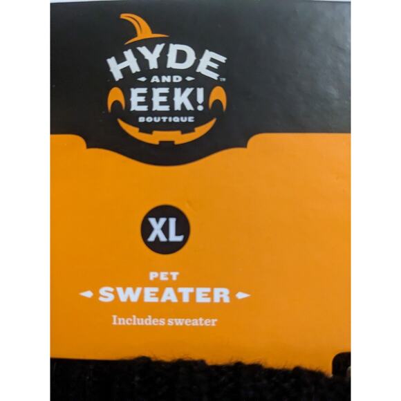 Target Hyde and Eek Dog Striped Halloween Knit Sweater Size XL Candy Corn Patten - Picture 2 of 4